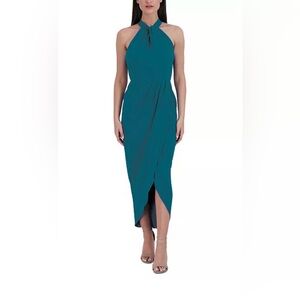 Elegant Teal Sleeveless Maxi Dress